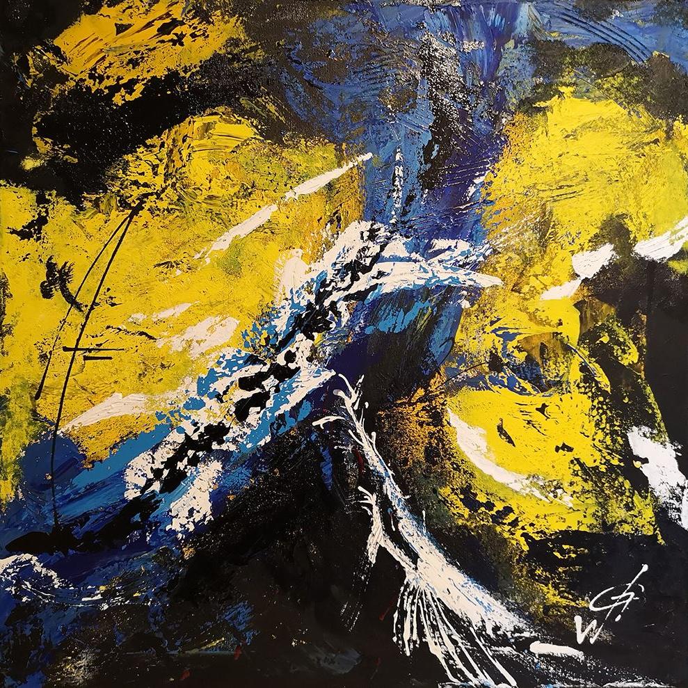 Gelbe Symohonie Acrylbild abstrakt
